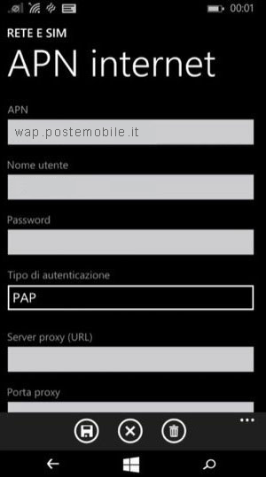 configurazione PosteMobile Acer Jade Primo