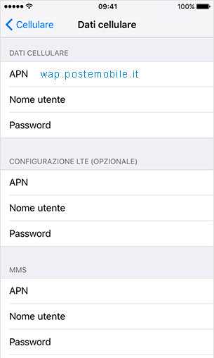 configurazione APN PosteMobile Apple iPhone SE 2020