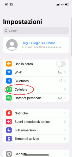 Configurazione APN su iPhone